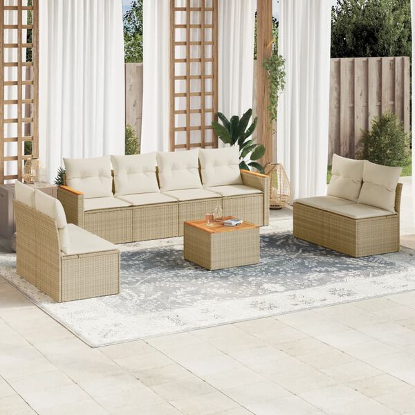 vidaXL Garden Sofa Set Beige