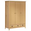 vidaXL Wardrobe Honey brown Solid pine wood Medium Wardrobe