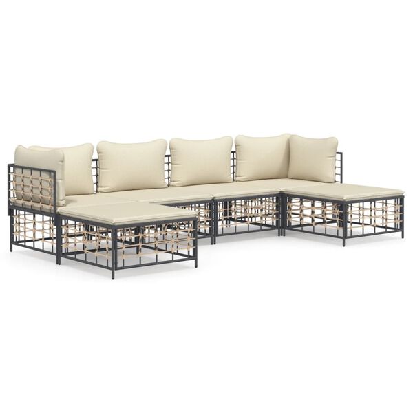 vidaXL Garden Lounge Set Anthracite, Beige