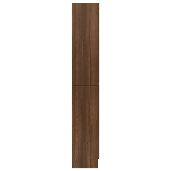 vidaXL Display Cabinet Brown Oak Engineered wood, glass Tall
