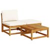 vidaXL Garden Lounge Set Cream white Solid acacia wood with an oil finish