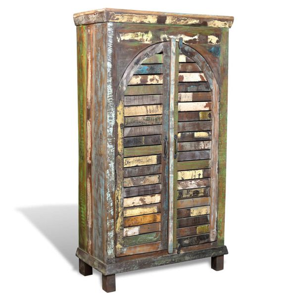vidaXL Bookshelf Multicolor Reclaimed solid wood with iron handles Medium