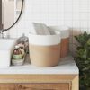 vidaXL Storage Basket Brown and white 100% Cotton 11.0x11.0 in
