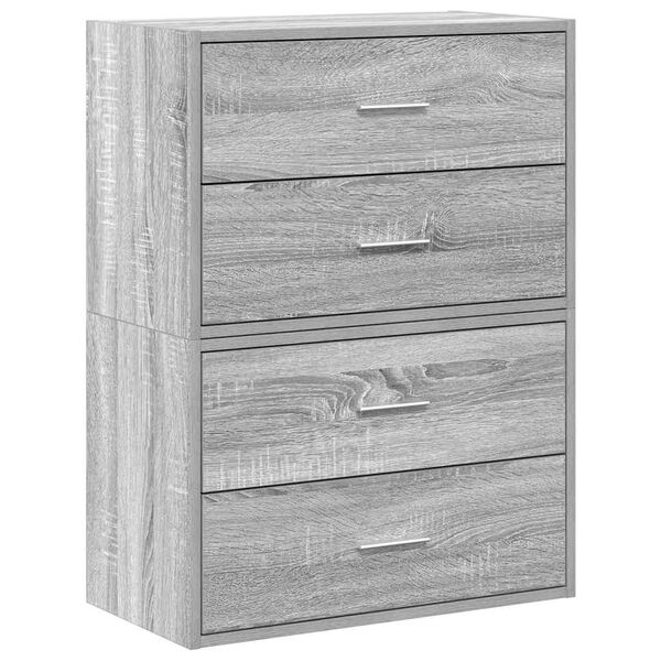 vidaXL Cabinet Set of 2 Grey Sonoma Engineered wood Small Cabinet