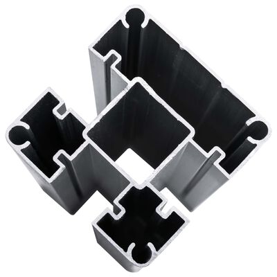vidaXL WPC Fence Set 9 Square + 1 Slanted 652.4"x73.2" Gray