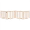 vidaXL Dog Gate Set of 4 Brown Poplar wood 126 in Foldable Dog Gate