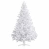 vidaXL Artificial Half Christmas Tree White PVC, steel 82.7 in tall