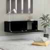 vidaXL TV Cabinet Black Engineered wood 39.4 inches width Drop-Down