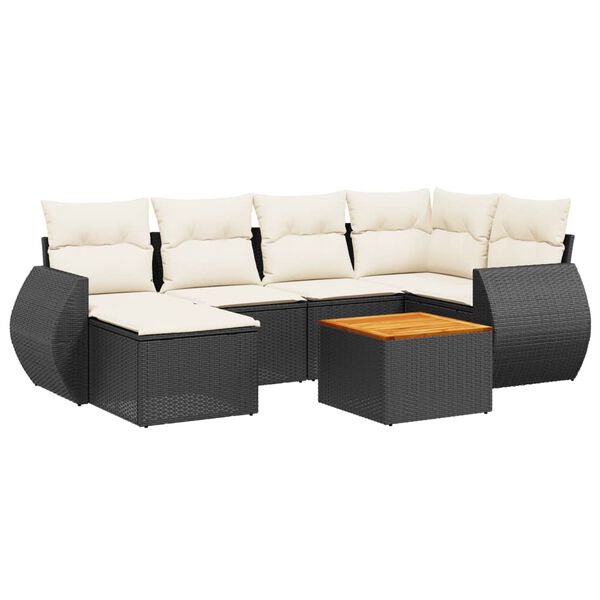 vidaXL Garden Sofa Set Black
