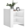 vidaXL Bedside Cabinet White Engineered wood Medium Bedside Cabinet