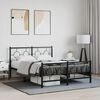 vidaXL Bed Frame Black Powder-coated steel Full Bed Frame Rectangular