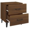 vidaXL Bedside Cabinet Set of 2 Brown Oak Engineered wood, Metal Compact