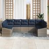 vidaXL Sofa Set with Cushion 9 pcs Grey Poly Rattan