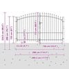 vidaXL Garden Gate with Lock Gray 175 x 300 cm Steel