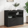vidaXL Sideboard Black Engineered wood, Glass Medium Sideboard