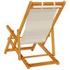 vidaXL Folding Beach Chair Taupe Acacia Wood Medium Foldable
