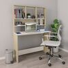 vidaXL Desk White and Sonoma Oak Engineered Wood 43.3x17.7x61.8 in Desk