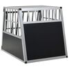 vidaXL Dog Cage Silver Aluminum and MDF 25.6 x 36.0 x 27.4 in