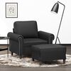 vidaXL Sofa Chair With Footstool Black
