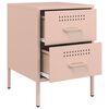 vidaXL Bedside Cabinet Pink Steel Small Bedside Cabinet Rectangular