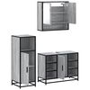 vidaXL Bathroom Furniture Set Grey Sonoma Engineered wood, metal, glass