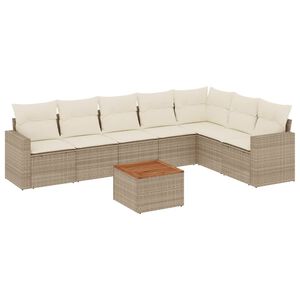vidaXL Garden Sofa Set Beige, Brown