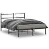 vidaXL Bed Frame Black Powder-Coated Steel 53.1 x 74.8 in Double