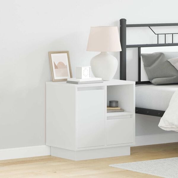 vidaXL Bedside Cabinet 2 pcs White 19.69 x 13.58 x 19.69 in