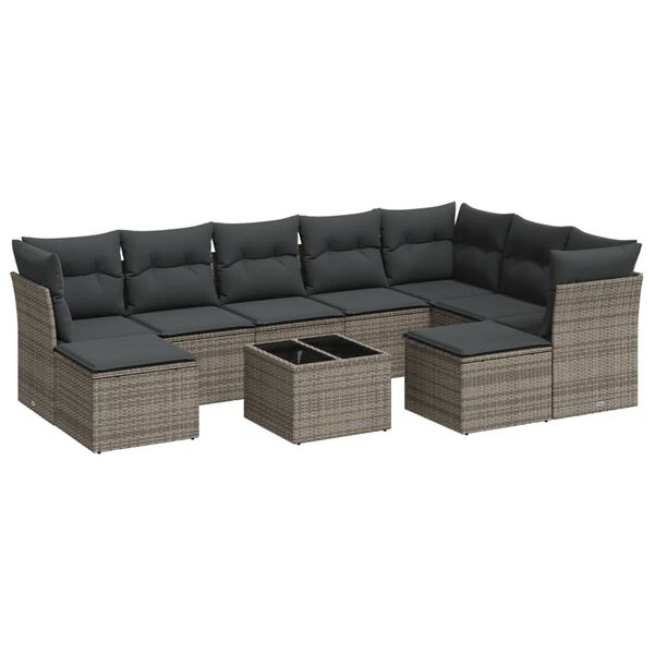 vidaXL Garden Sofa Set Grey