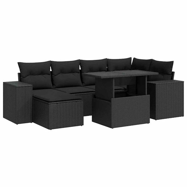 vidaXL Garden Sofa Set Black