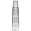 vidaXL Gabion Basket Set of 2 Silver Galvanized iron 157.5 in long