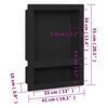 vidaXL Shower Niche with 2 Compartments Matt Black 16.1"x20.1"x3.9"