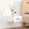 vidaXL Wall-mounted Bedside Cabinet White Engineered wood Compact