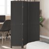 vidaXL Room Divider 3 Panels Black Solid Wood Paulownia