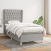 vidaXL Box Spring Bed with Mattress Light Gray 39.4"x79.9" Twin XL Fabric