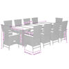 vidaXL Garden Dining Set Grey PE rattan, powder-coated steel, tempered glass