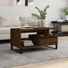 vidaXL Coffee Table Brown Oak Engineered Wood, Metal Medium Coffee Table