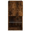 vidaXL TV Cabinet Smoked oak Engineered wood, glass 12.0 x 11.8 x 23.6 in