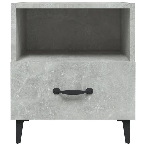 vidaXL Bedside Cabinet Concrete Grey Engineered wood, Metal Standard