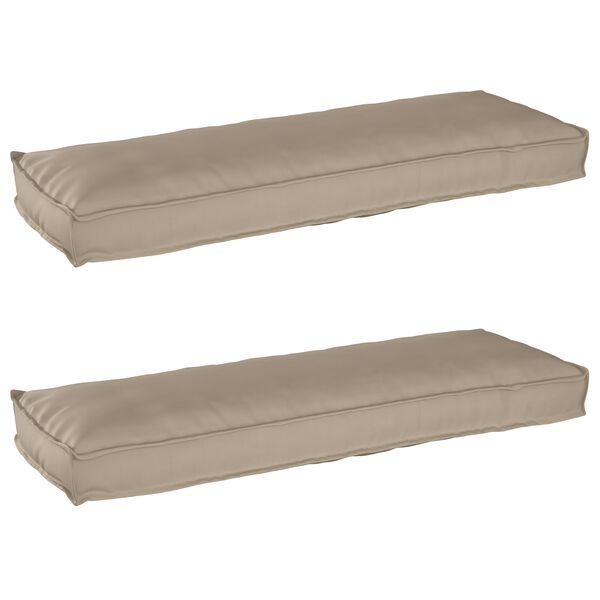 vidaXL Pallet Cushion Set 2 pcs Taupe 47.24 x 15.75 x 3.15 in