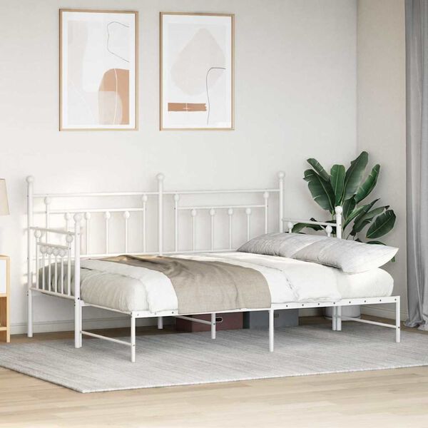 vidaXL Daybed Frame with Headboard White 31.5" x 78.7" Steel