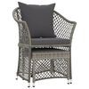 vidaXL Garden Lounge Set Grey PE rattan, steel Small Garden Lounge Set