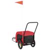 vidaXL Pet Bike Trailer Red and Black Oxford fabric, iron, PVC Durable