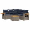 vidaXL 6 Piece Patio Sofa Set with Cushions Grey Poly Rattan (US only)