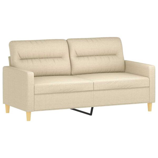 vidaXL Sofa Set Cream 100% polyester, metal, textilene, plywood 2-Seater