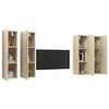 vidaXL TV Cabinet Set of 4 Sonoma Oak Engineered Wood 4 Units
