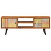 vidaXL TV Cabinet Honey-Colored Solid Acacia Wood and Metal Medium