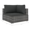 vidaXL Patio Lounge Set Set of 6 Grey PE Rattan Large Modular