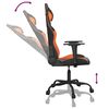 vidaXL Gaming Chair Black and Orange Faux Leather, Metal, Plywood Medium