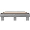 vidaXL Bed Frame Grey Sonoma Engineered wood, Metal, Plywood Small Double